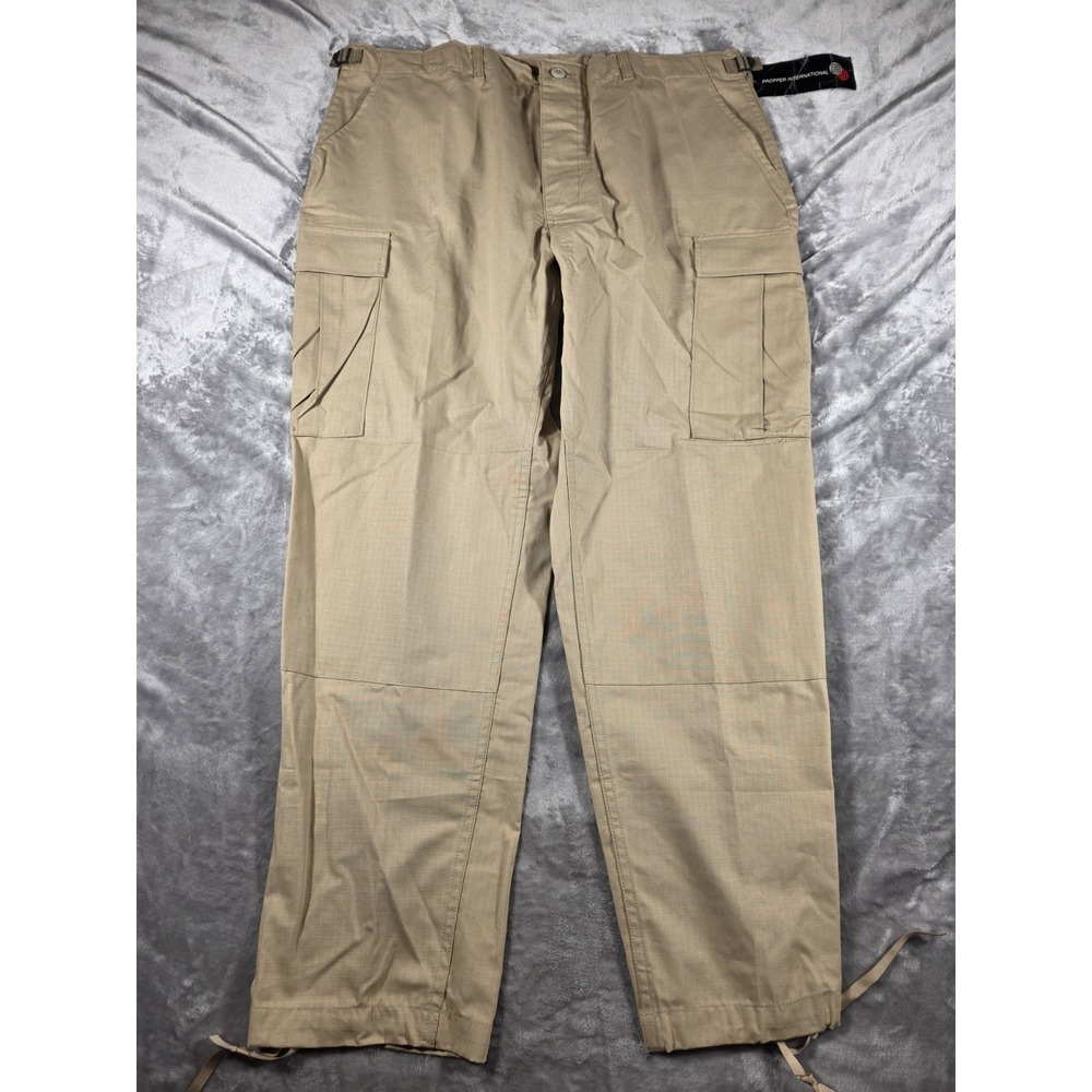 Propper BDU Trouser Pants Mens XL Regular Khaki Ripstop Button Fly Cargo Utility